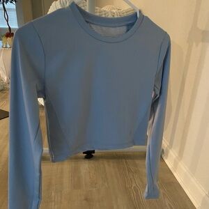 Blue long sleeve activewear top